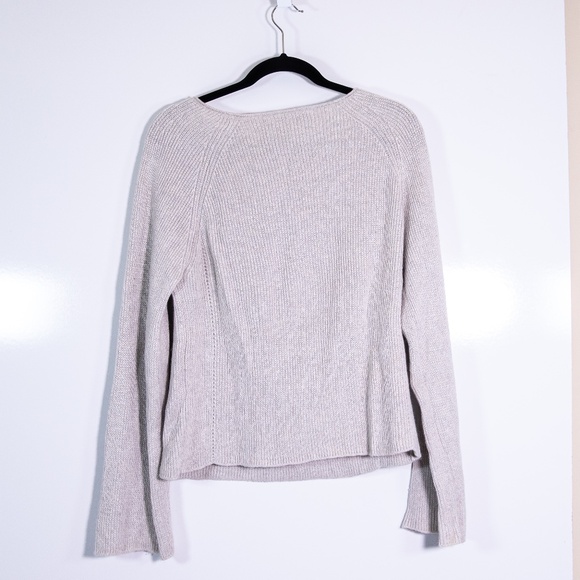 Helmut Lang Cotton Cashmere Knit Stretch Scoop Neck Pullover Sweater Gray XS - Picture 4 of 4